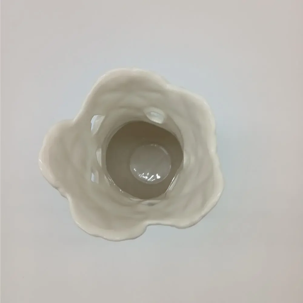 Lenox Basket of Flowers Collection Vase Pansy 9” Ivory Porcelain Retired